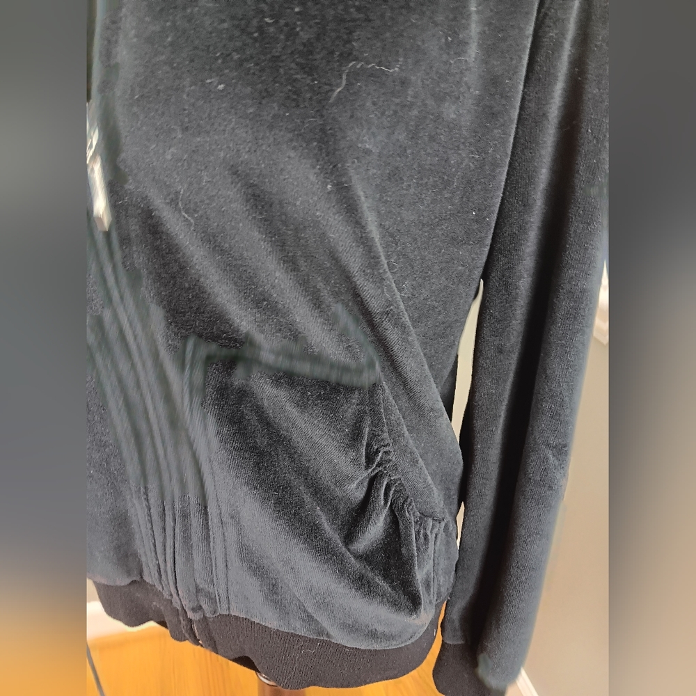 Black, zipper front, hoodie jacket - Picture 5 of 6